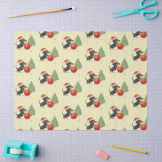 Cute yellow dachshund repeat pattern tissue paper