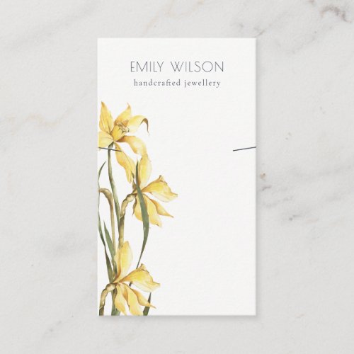 Cute Yellow Daffodil Floral Band Necklace Display Business Card