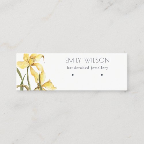 Cute Yellow Daffodil Floral Stud Earring Display Mini Business Card