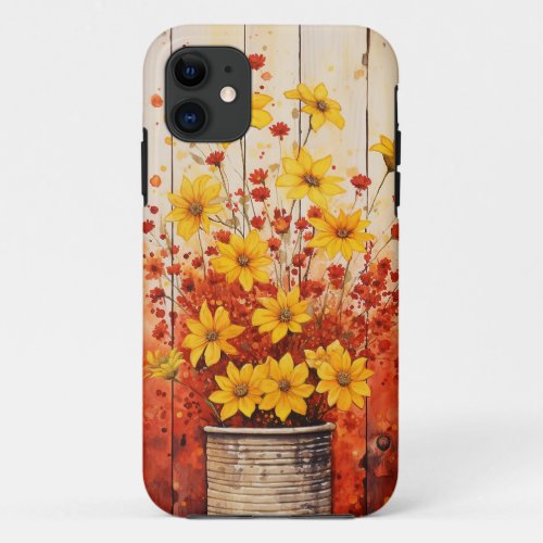 Cute Yellow Daisies in Pot Daisy Flower iPhone 11 Case