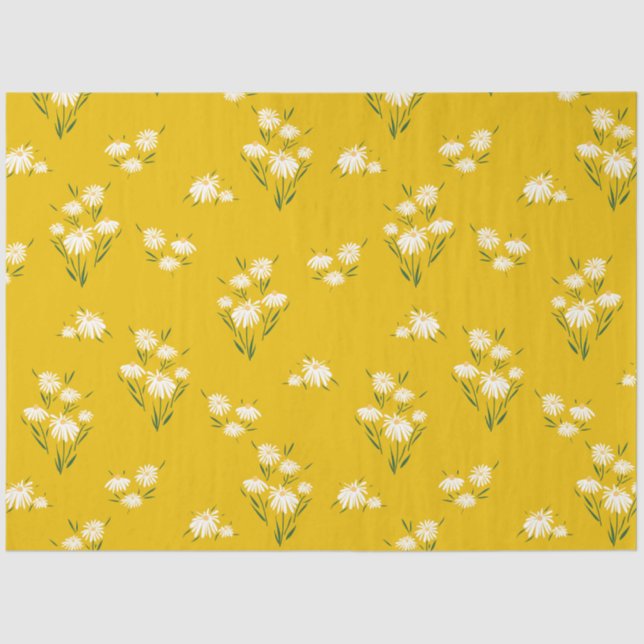 Cute Yellow Daisy floral decoupage Tissue Paper (Front)