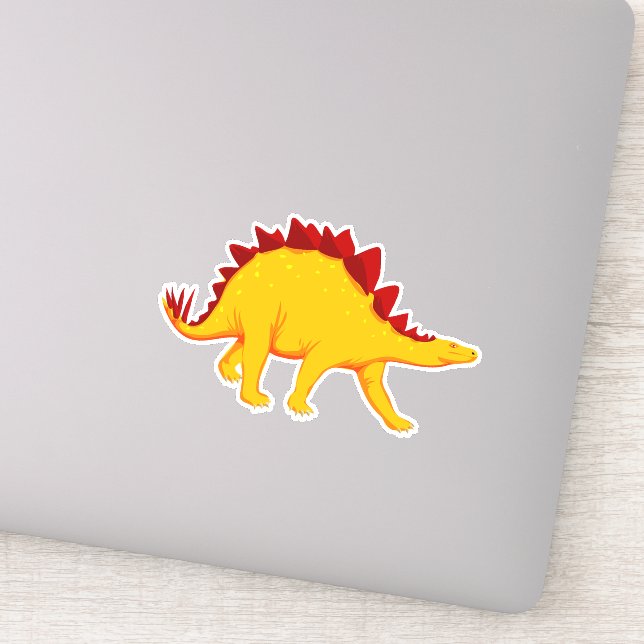 Cute yellow dinosaur back to school art sticker (Detail)