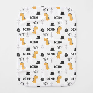 Cute Yellow Dinosaur Modern Baby Burp Cloth