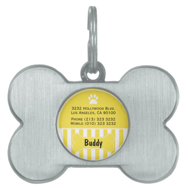Cute Yellow Dog ID Tag (Front)
