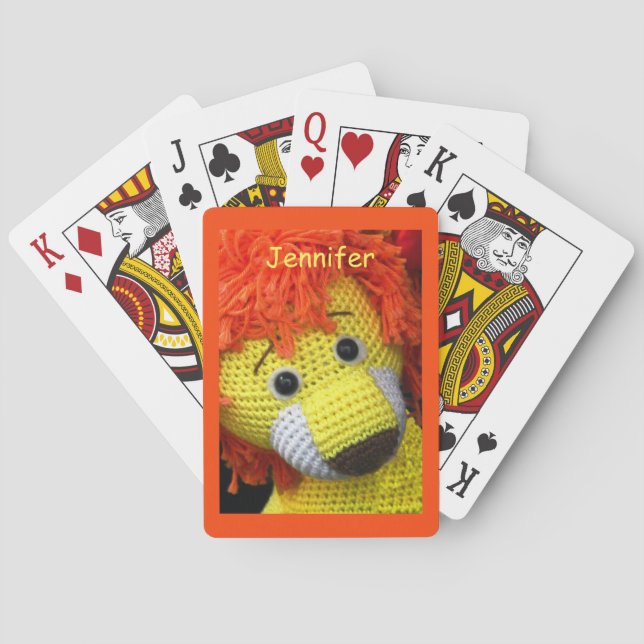 Cute Yellow Dog, Orange Hair, Name, Poker Cards (Back)