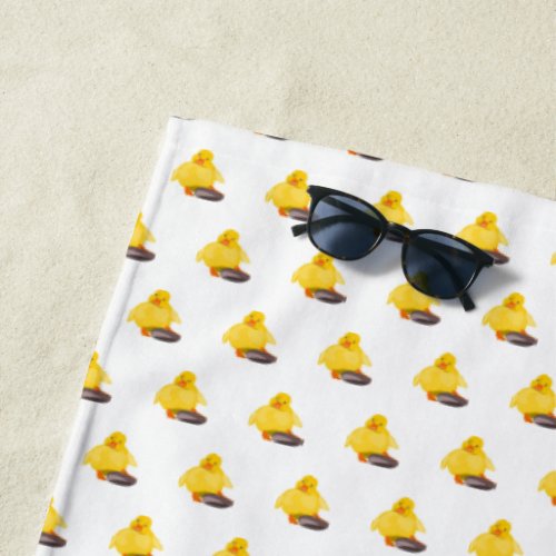 Cute Yellow Duck Beach Towel
