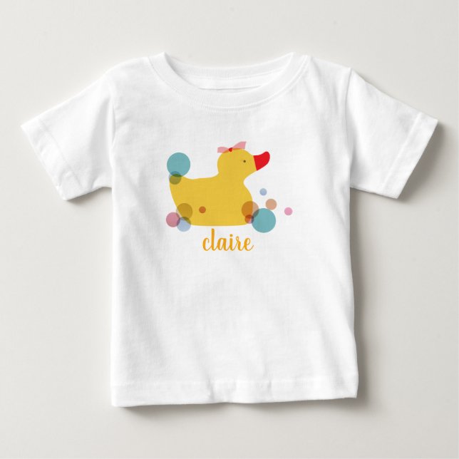 Cute Yellow Duck Birthday Baby T-Shirt (Front)