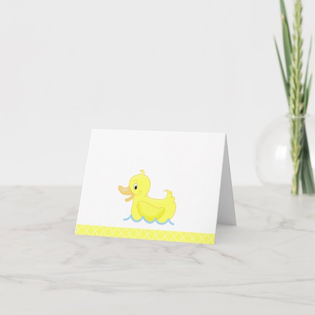 Cute Yellow Duck Customized Note Card (Front)