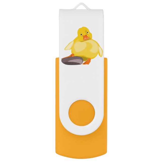 Cute Yellow Duck Funny Flash Drive Customizable (Front Vertical)