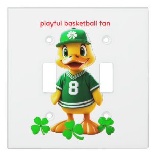 Cute Yellow Duck in Celtics Jersey – Unreal Engine Light Switch Cover