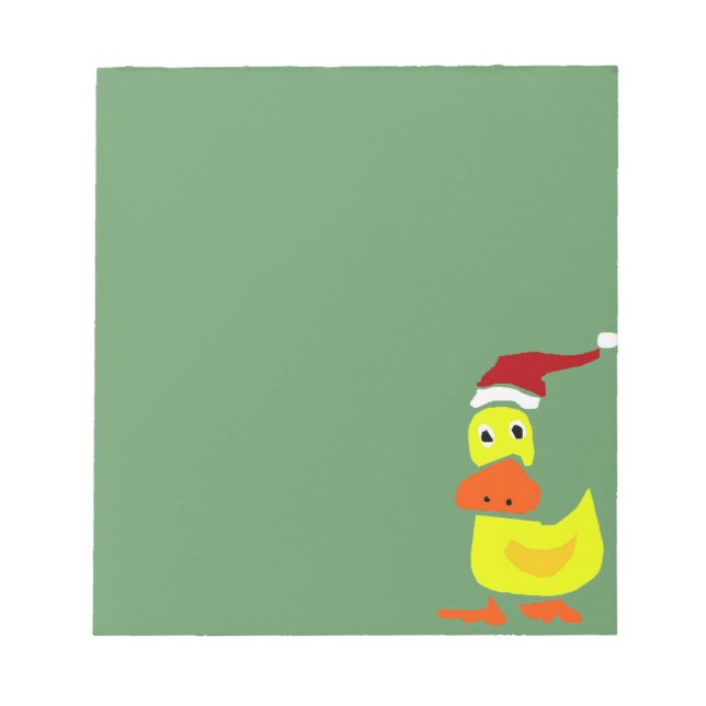 Cute Yellow Duck in Santa Hat Notepad (Front)