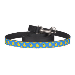 Cute Yellow Duck On Blue Background Pattern Pet Leash