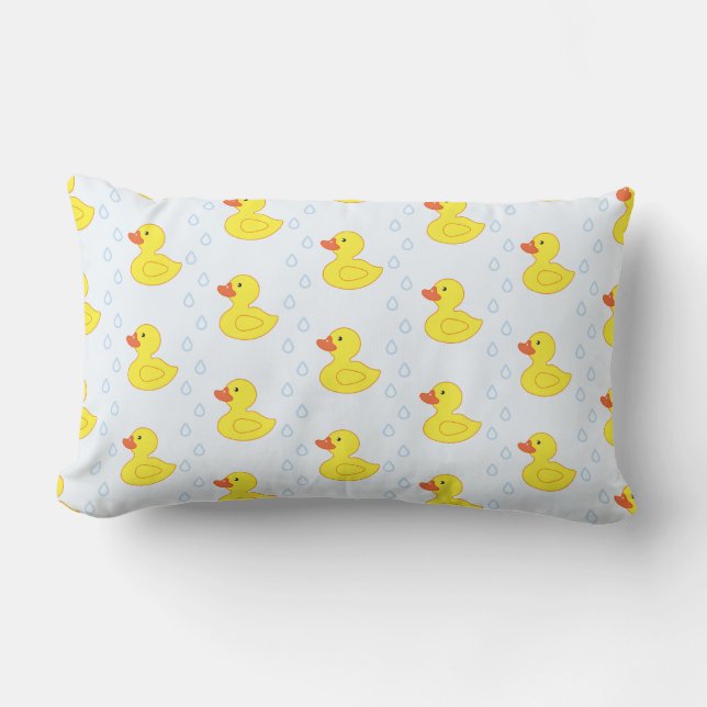 Cute Yellow Duck Pattern Baby Girl Lumbar Pillow (Front)