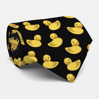 Cute Yellow Duck Pattern Ducky Neck Tie by tattooWears at Zazzle
