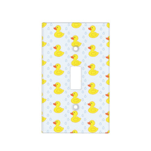 Cute Yellow Duck Pattern Monogram Baby Girl Light Switch Cover