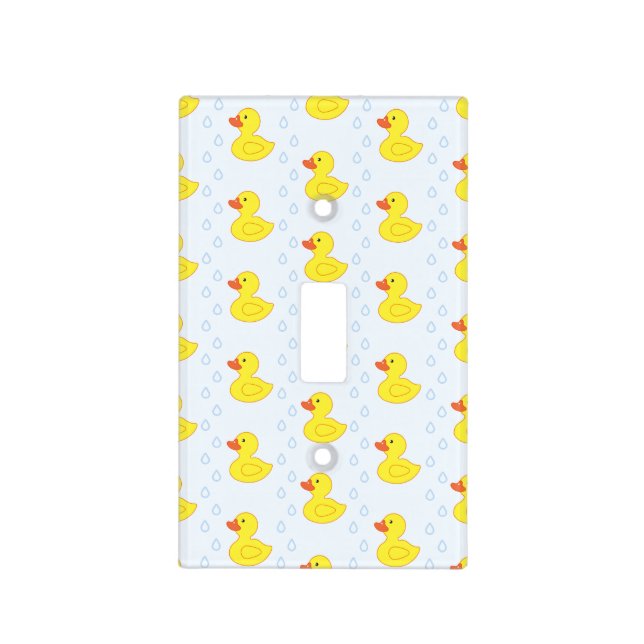  Cute Yellow Duck Pattern Monogram Baby Girl Light Switch Cover (Front)