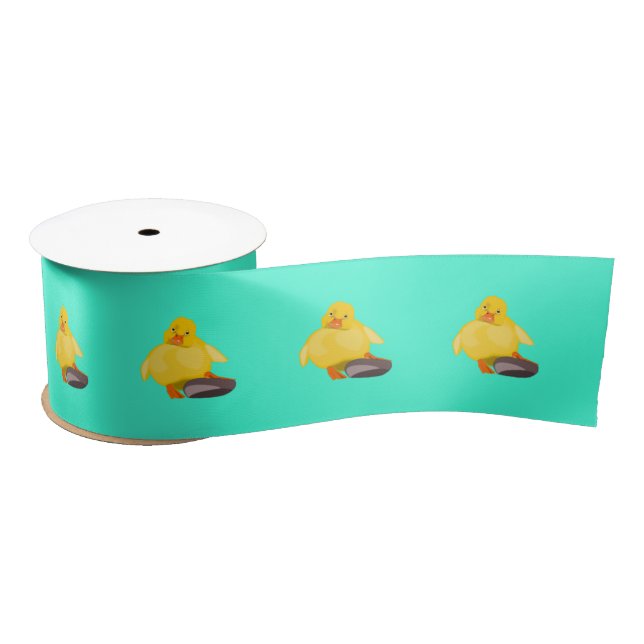 Cute Yellow Duck Satin Ribbon (Spool)
