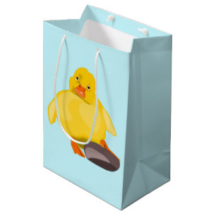 Cute Yellow Duck - Sweet - Choose/Add Color / Text Medium Gift Bag