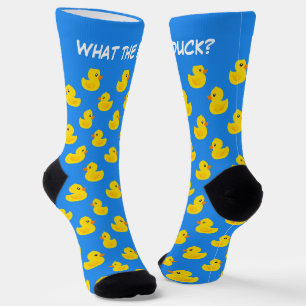 Cute Yellow Duck What The Duck Humor Socks