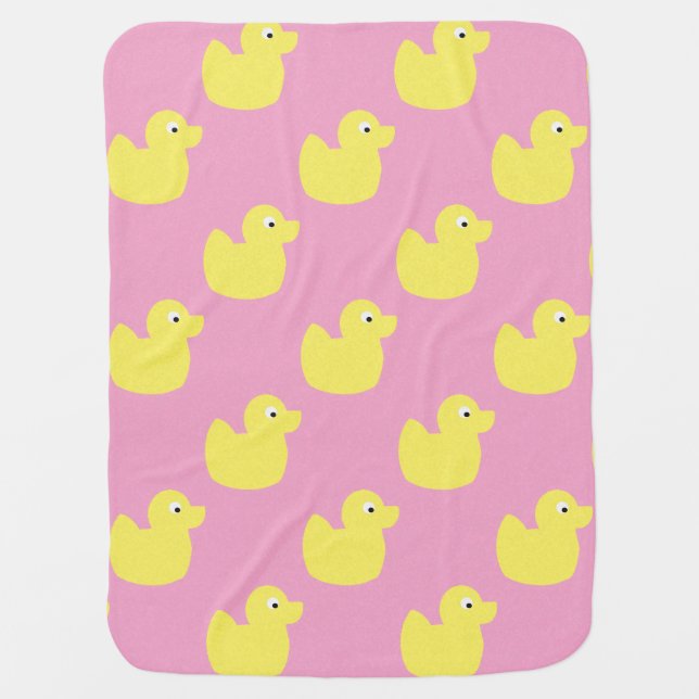 Cute yellow duckies pattern baby blanket (Front)