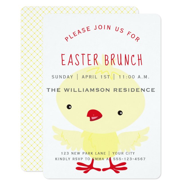 Cute Yellow Duckling | Easter Brunch Invitation