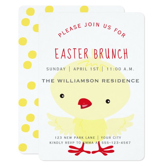 Cute Yellow Duckling | Easter Brunch Invitation