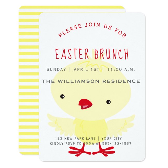 Cute Yellow Duckling | Easter Brunch Invitation