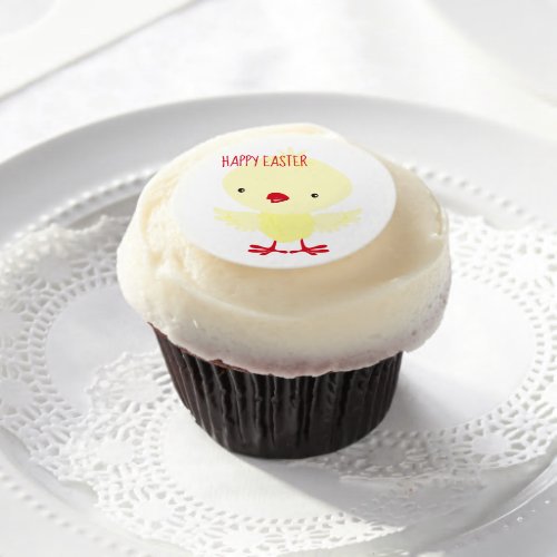 Cute Yellow Duckling  Easter Edible Frosting Rounds