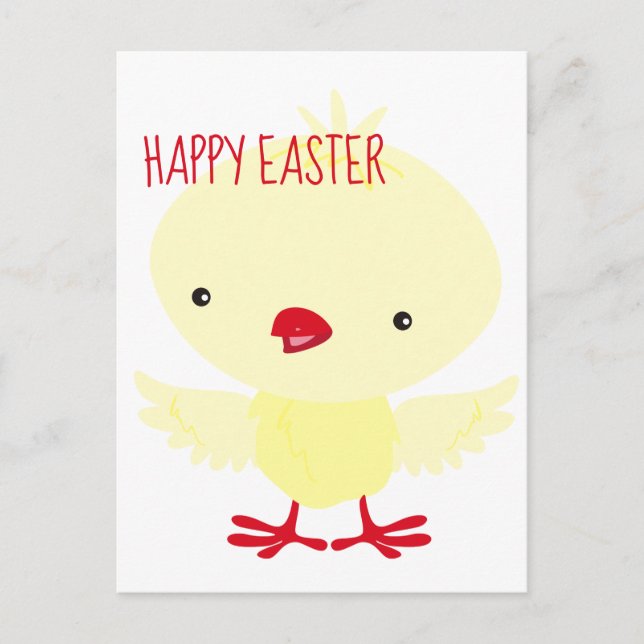 Cute Yellow Duckling | Easter Holiday Postcard (Front)