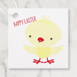 Cute Yellow Duckling | Happy Easter Favor Tags