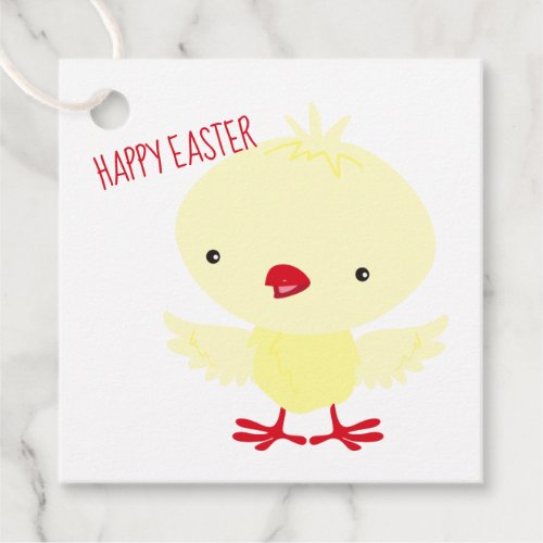 Cute Yellow Duckling  Happy Easter Favor Tags