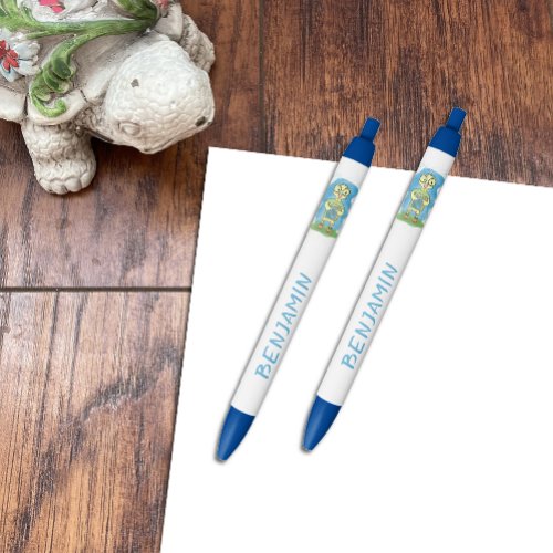 Cute Yellow Duckling Kid Blue Pen