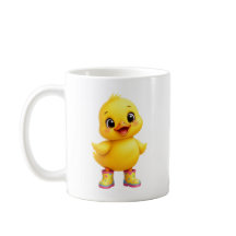 Cute Yellow Duckling Wearing Colorful Rainboots