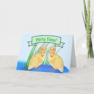 Cute Yellow Ducklings Children's Birthday Party Invitation