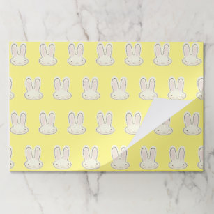 Cute yellow Easter Bunny pattern paper Placemat