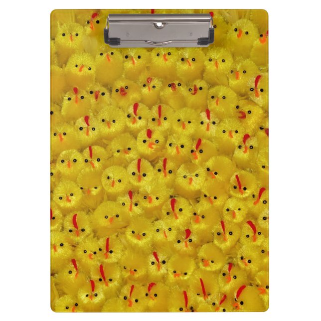 Cute Yellow Easter Chicks Pattern Clipboard (Front)