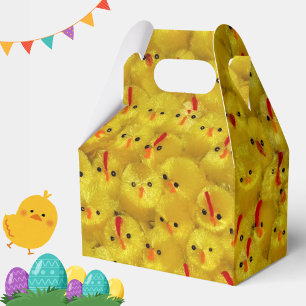 Cute Yellow Easter Chicks Pattern Favor Box