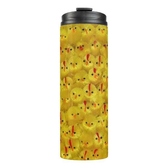 Cute Yellow Easter Chicks Pattern Thermal Tumbler (Front)