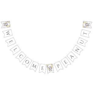 Cute Yellow Elephant Balloons Baby Shower Bunting Flags