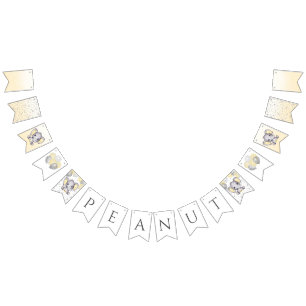 Cute Yellow Elephant Balloons Baby Shower Bunting Flags