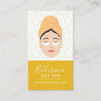 Cute Yellow Eye Mask Lady Spa Professional Business Card