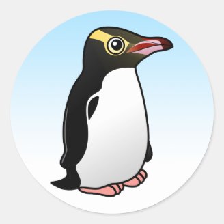 Yellow-eyed Penguin Round Sticker