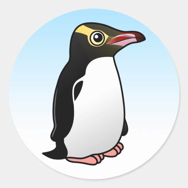 Cute Yellow-eyed Penguin Classic Round Sticker (Front)