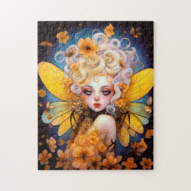 Cute Yellow Fairy Fantasy Art Jigsaw Puzzle (Vertical)