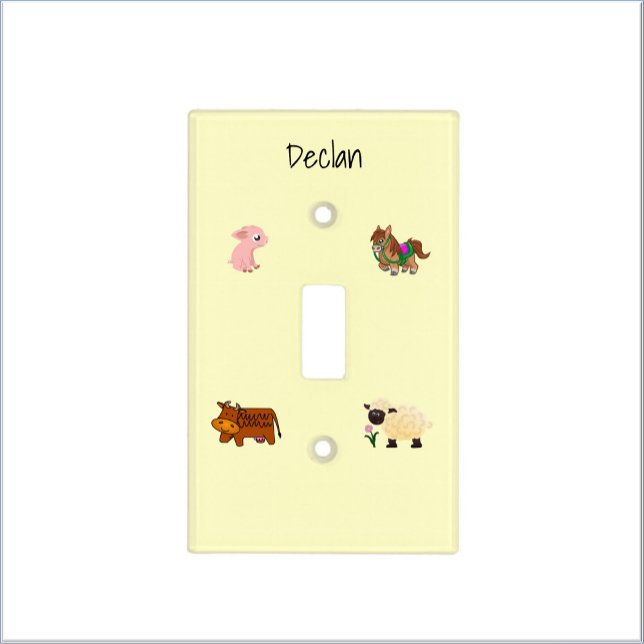 Cute Yellow Farm Animal Babies Light Switch Cover (Creator Uploaded)