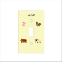 Cute Yellow Farm Animal Babies Light Switch Cover