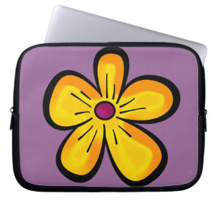 Cute Yellow Flower Illsutartion Laptop Sleeve