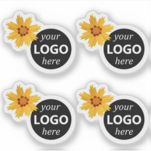 Cute Yellow Flower Sunflower Logo Image Template  Sticker