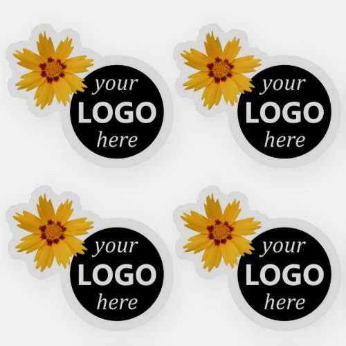 Cute Yellow Flower Sunflower Logo Image Template  Sticker