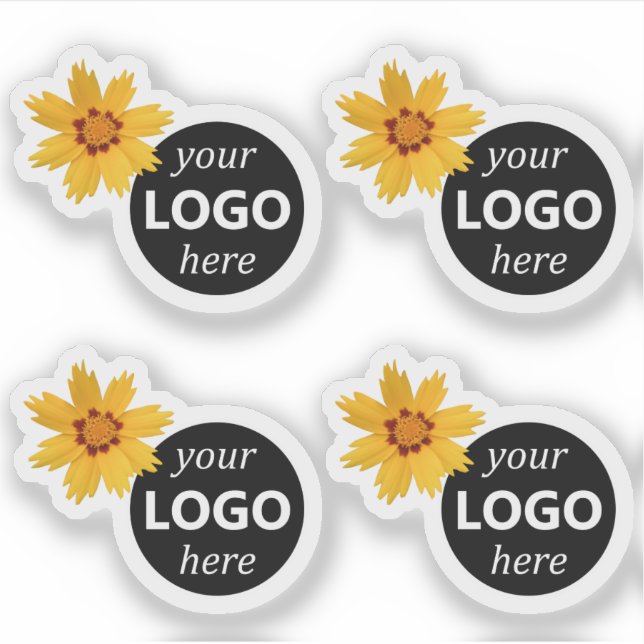 Cute Yellow Flower Sunflower Logo Image Template  Sticker (Front)